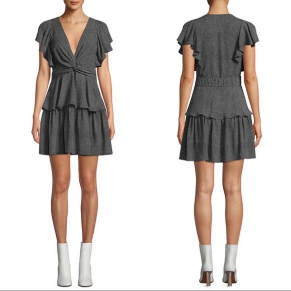 A.L.C. Silk viera twist tiered polka dot dress - Picture 2 of 8